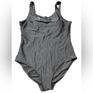 Modest black one piece swimsuit conservative coverage cross back size XL NWOT